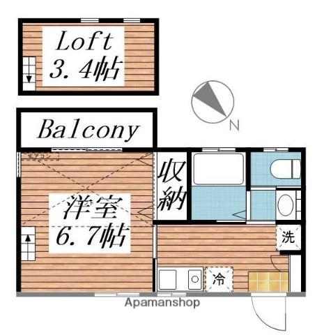 アクア・フォレスト(1K/1階)の間取り写真