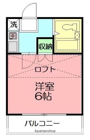 コーラル鵠沼(1K/2階)の間取り写真