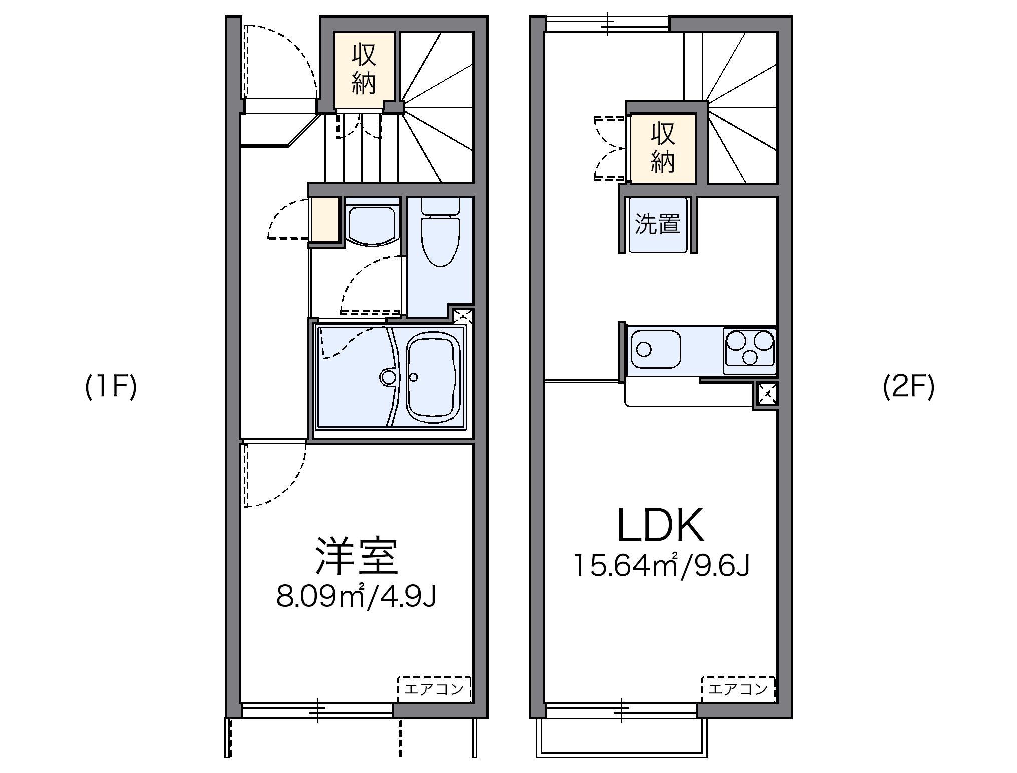 レオネクストユニベール(1LDK/1階)の間取り写真
