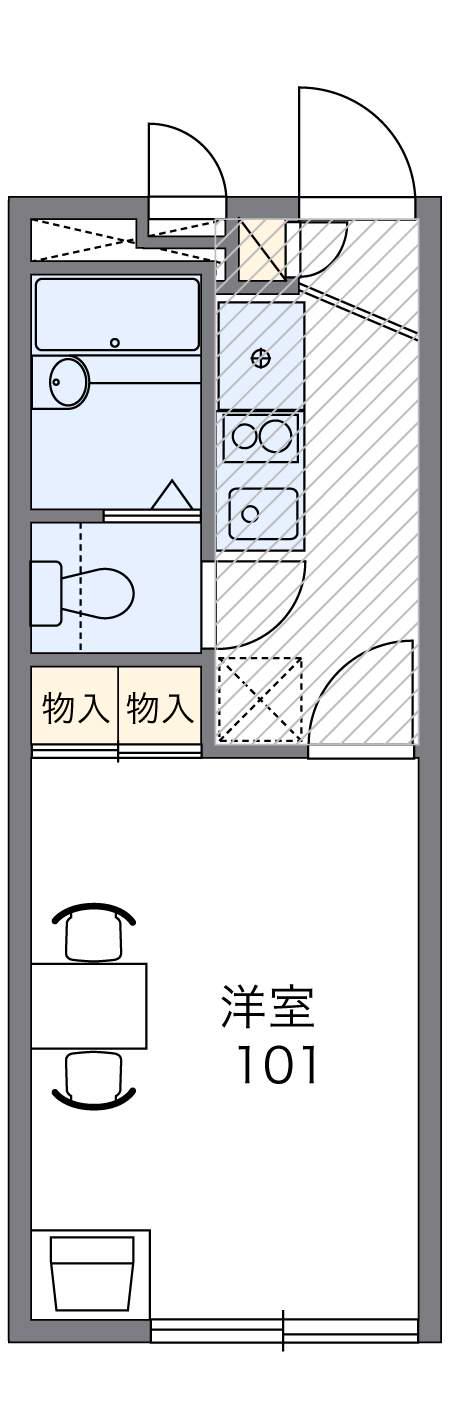 レオパレスアムール(1K/1階)の間取り写真