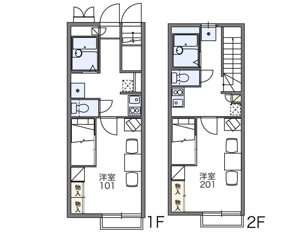 レオパレスアベニュー(1K/1階)の間取り写真