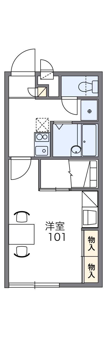 レオパレスジョイアスⅡ(1K/2階)の間取り写真