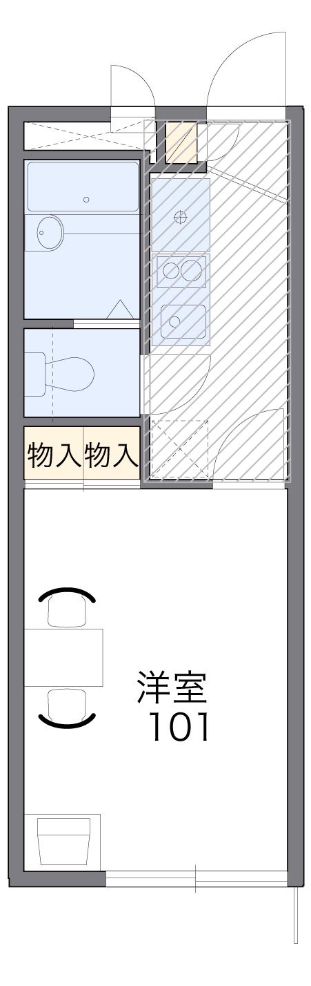 レオパレスメイプル(1K/1階)の間取り写真