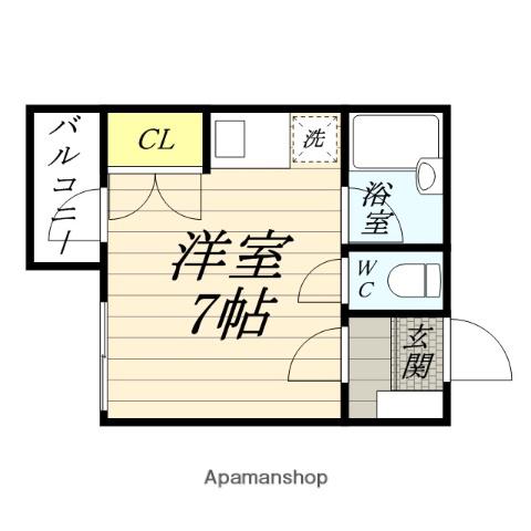 うさみハイツ(ワンルーム/3階)の間取り写真
