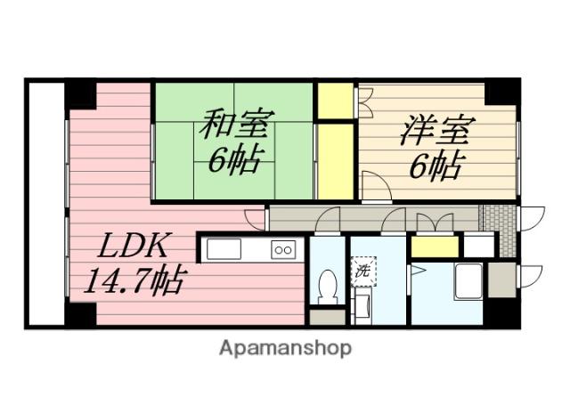 グランエイト総合公園(2LDK/5階)の間取り写真