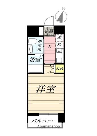 アース湘南台(1K/3階)の間取り写真