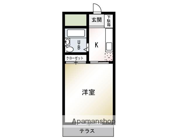 フリージア(ワンルーム/2階)の間取り写真