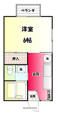 ハイムオーキット(1K/2階)の間取り写真