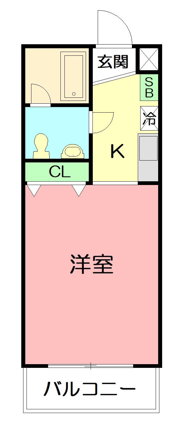 岩本ビル(1K/1階)の間取り写真