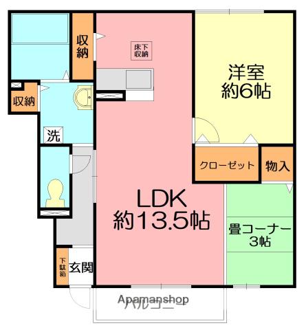 ルアナヒルズ 1階階 間取り