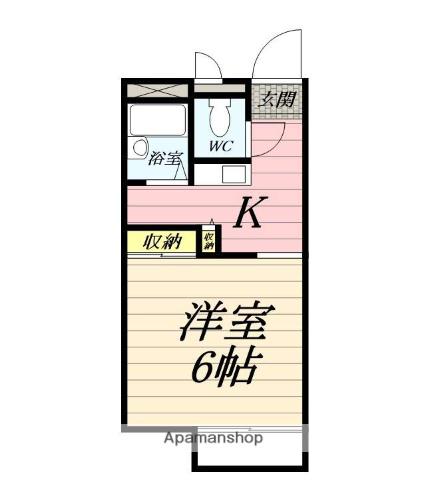 グリーンハイツ(ワンルーム/2階)の間取り写真