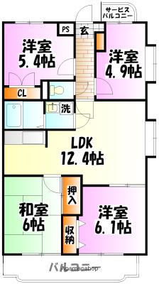 メゾングラシア 1階階 間取り