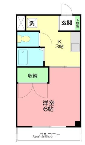 コーシュービル88(1K/3階)の間取り写真