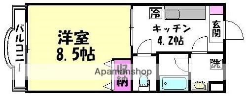 ジュピター(1DK/2階)の間取り写真