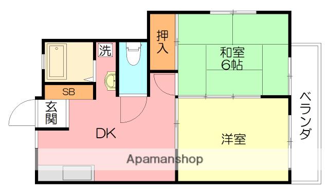 シーサイドヴィレッジ鵠沼(2DK/2階)の間取り写真