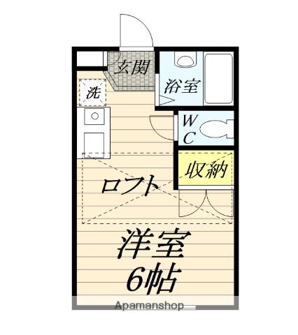 オークスG(ワンルーム/1階)の間取り写真