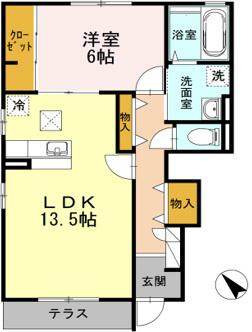 フォレスト(1LDK/1階)の間取り写真