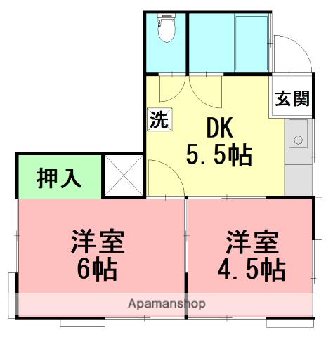 HAZUKI(2K/1階)の間取り写真