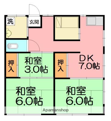 光和荘(3DK/1階)の間取り写真