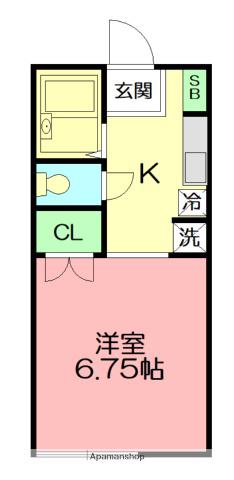 サンフラッツ湘南(1K/1階)の間取り写真