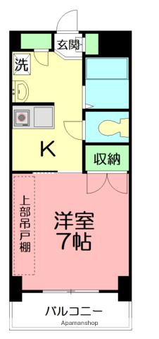 ラポール鶴嶺(1K/4階)の間取り写真