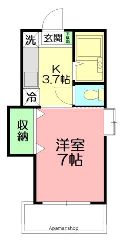 エクセレント(1K/2階)の間取り写真