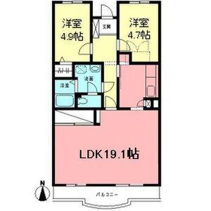 SAZAN PILOTI・つまだ(2LDK/3階)の間取り写真