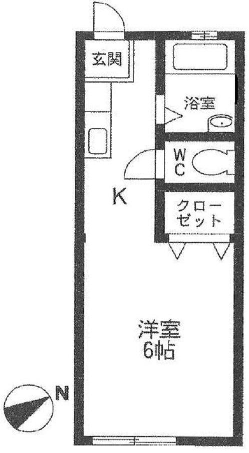 ハイツ・ライラック(ワンルーム/1階)の間取り写真