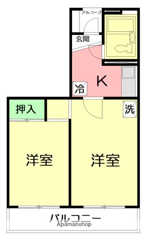 メゾン・ド・ピア2(2K/2階)の間取り写真