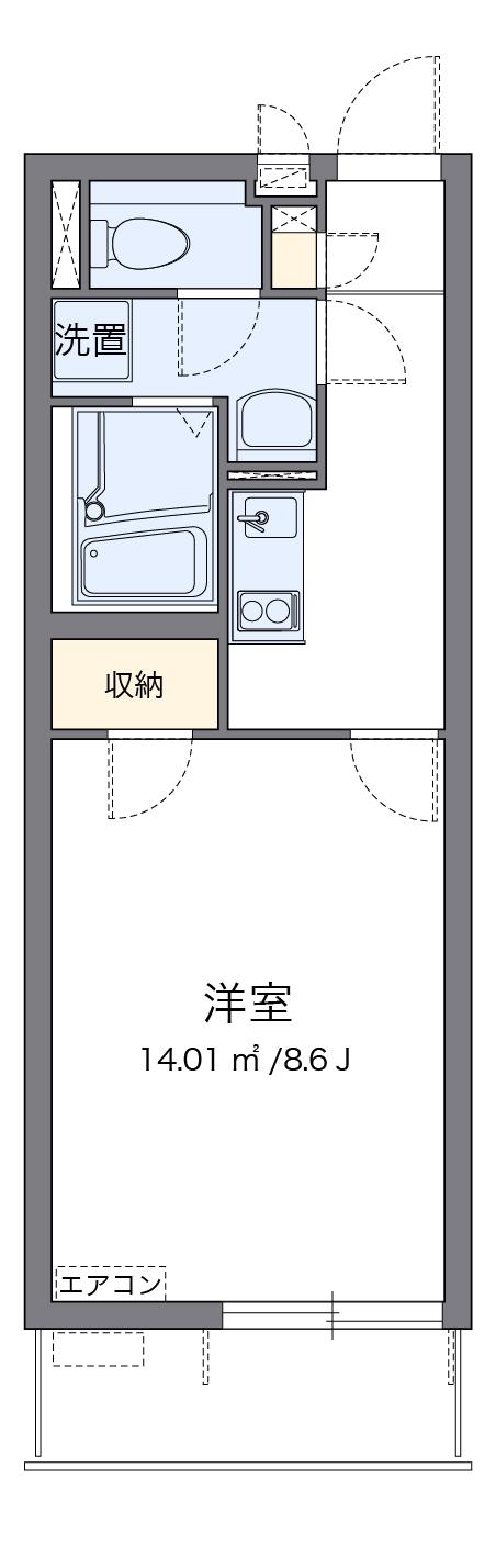 クレイノ未来(1K/2階)の間取り写真