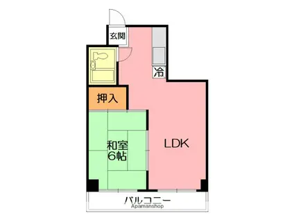 野村マンション(1LDK/4階)の間取り写真