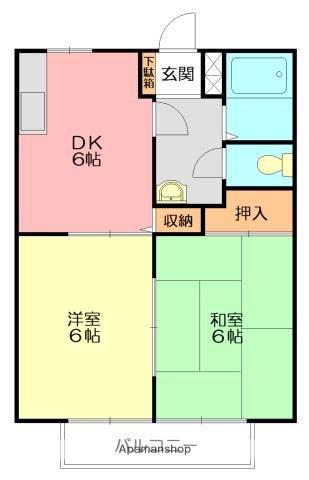 ルミエールマエダ(2DK/1階)の間取り写真