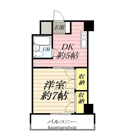UNO イダビル(1DK/4階)の間取り写真