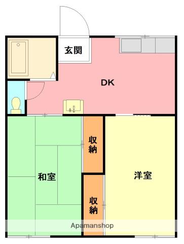 清和ハイツA棟(2DK/1階)の間取り写真