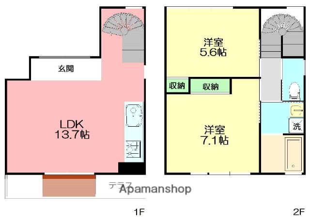 鵠ノ杜舎 楓(2LDK/1階)の間取り写真