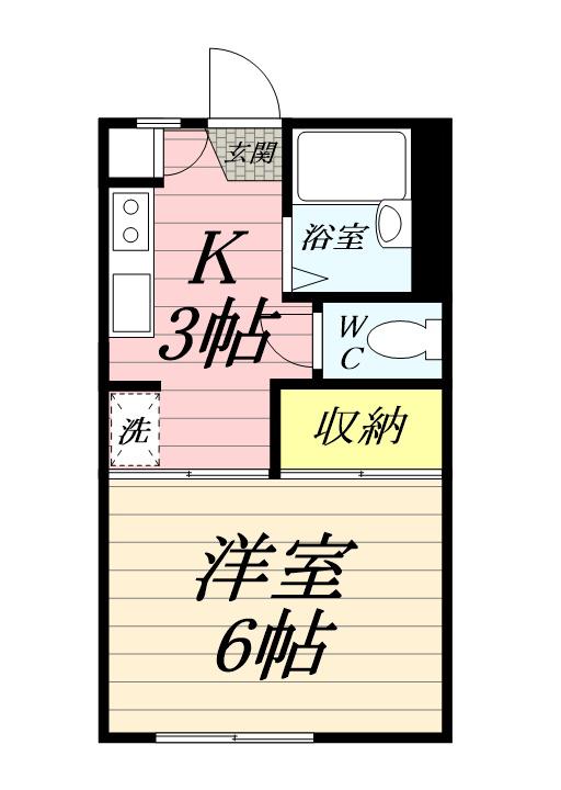 サンパレス桜ケ丘(1K/1階)の間取り写真