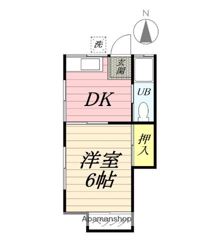 ハウスナカジマ(1DK/1階)の間取り写真