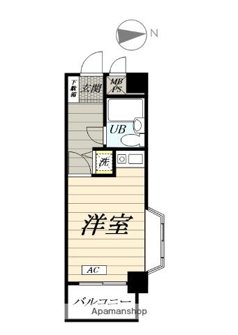 ライオンズマンション桜ヶ丘駅前(ワンルーム/6階)の間取り写真