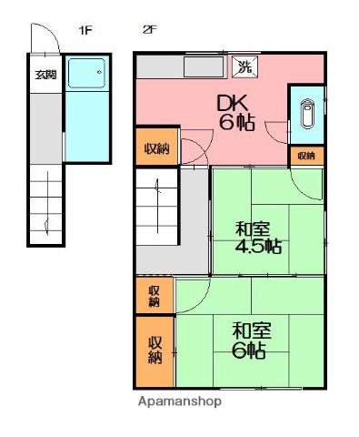 宮澤アパート(2DK/2階)の間取り写真