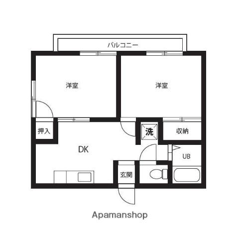 サンモアード(2DK/1階)の間取り写真
