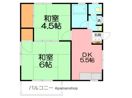 武田アパート(2K/2階)の間取り写真