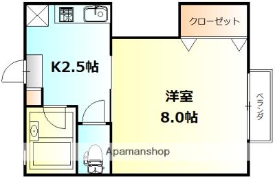 VALLEY HOUSE(1K/2階)の間取り写真