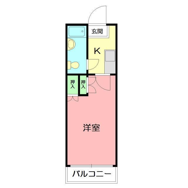 エディフィシオ秦野(1K/1階)の間取り写真