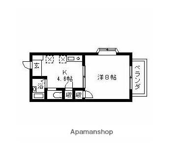 BELLハイツ湘南(1DK/2階)の間取り写真