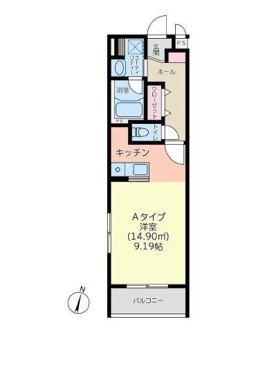 サルビス秦野(1K/3階)の間取り写真