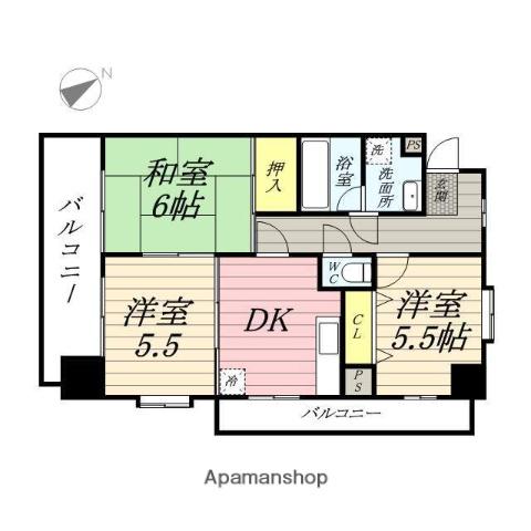 ピア八千代町(3DK/3階)の間取り写真