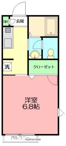 ヴィラあや2(1K/1階)の間取り写真