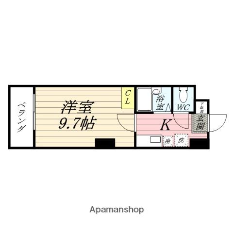 サンライト伊勢原(1K/5階)の間取り写真