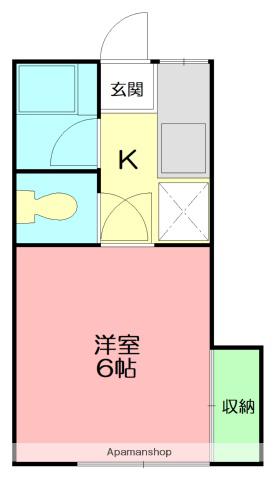 コーポサンフラワー(1K/2階)の間取り写真