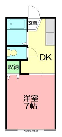 ハイツエーデルワイス(1DK/2階)の間取り写真